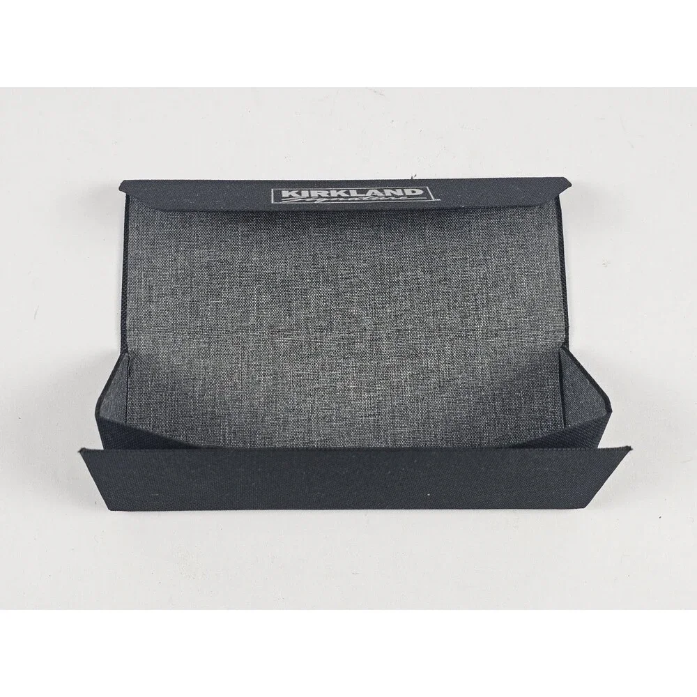 Kirkland Signature Black Triangle Eyeglass Glasses Magnetic Fabric Case